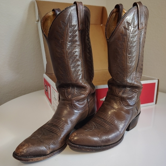 Justin Exotic Brown Leather Western Boots main image 7
